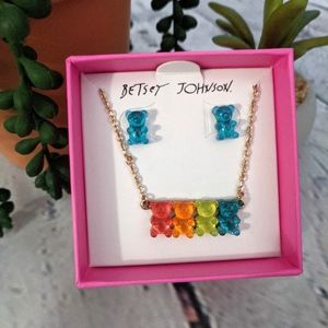 Betsey Johnson Gummy Bear Earring and Necklace Set